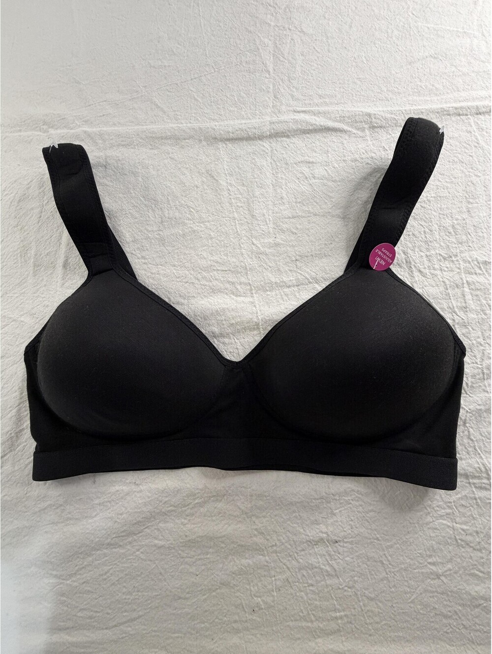 Zone Pro Sports Bra Womens 3X Black Padded Wireless Racerback Stretch Workout